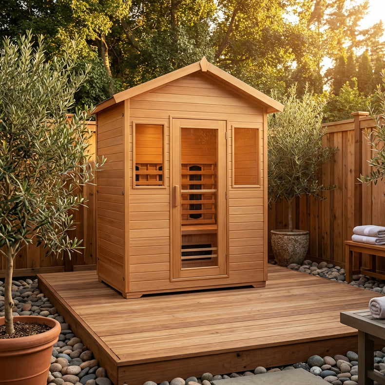 3 Person Luxury Outdoor Infrared Sauna by Centuraheat