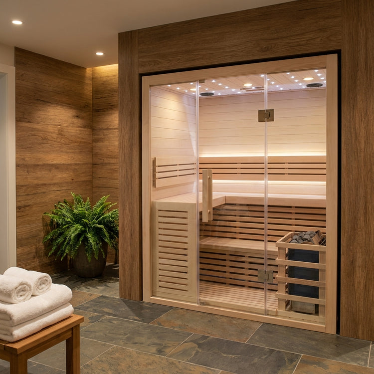Luxury 3-4 Person Steam Indoor Sauna by Centuraheat
