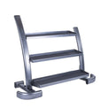 Black metal racking for kettlebells grey