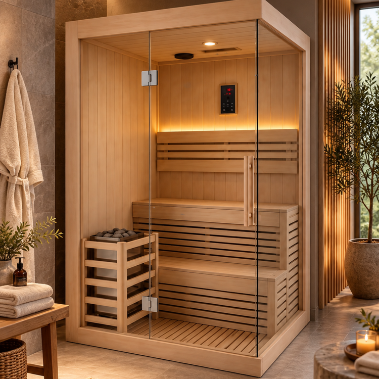CenturaHeat 2 Person Indoor Sauna with 2.3kW Harvia Heater