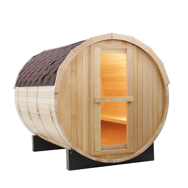 4-6 Person Outdoor Wood Barrel Sauna by Centuraheat