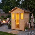 Traditional Steam Outdoor Sauna Room in modern garden