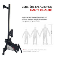 Home Gym Air Rower Cardio Machine Fitness Equipment Aluminium and Iron Water & Fan for Home Use