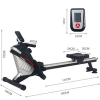 Home Gym Air Rower Cardio Machine Fitness Equipment Aluminium and Iron Water & Fan for Home Use