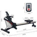 Home Gym Air Rower Cardio Machine Fitness Equipment Aluminium and Iron Water & Fan for Home Use
