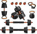 6-in-1 Adjustable Multi-Functional Dumbbell and Barbell Kettlebell Set Customizable Steel Home Use Exercise Equipment