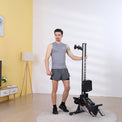 Home Gym Air Rower Cardio Machine Fitness Equipment Aluminium and Iron Water & Fan for Home Use