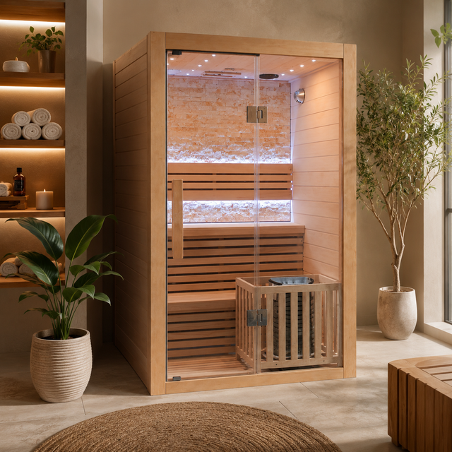 Double Bench Traditional Steam Indoor Sauna by Centuraheat