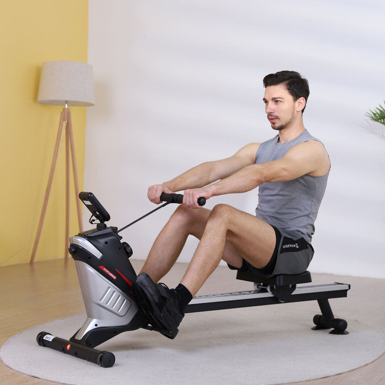 Home Gym Air Rower Cardio Machine Fitness Equipment Aluminium and Iron Water & Fan for Home Use