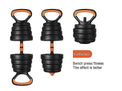 6-in-1 Adjustable Multi-Functional Dumbbell and Barbell Kettlebell Set Customizable Steel Home Use Exercise Equipment