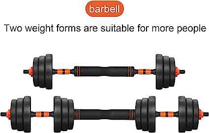 6-in-1 Adjustable Multi-Functional Dumbbell and Barbell Kettlebell Set Customizable Steel Home Use Exercise Equipment