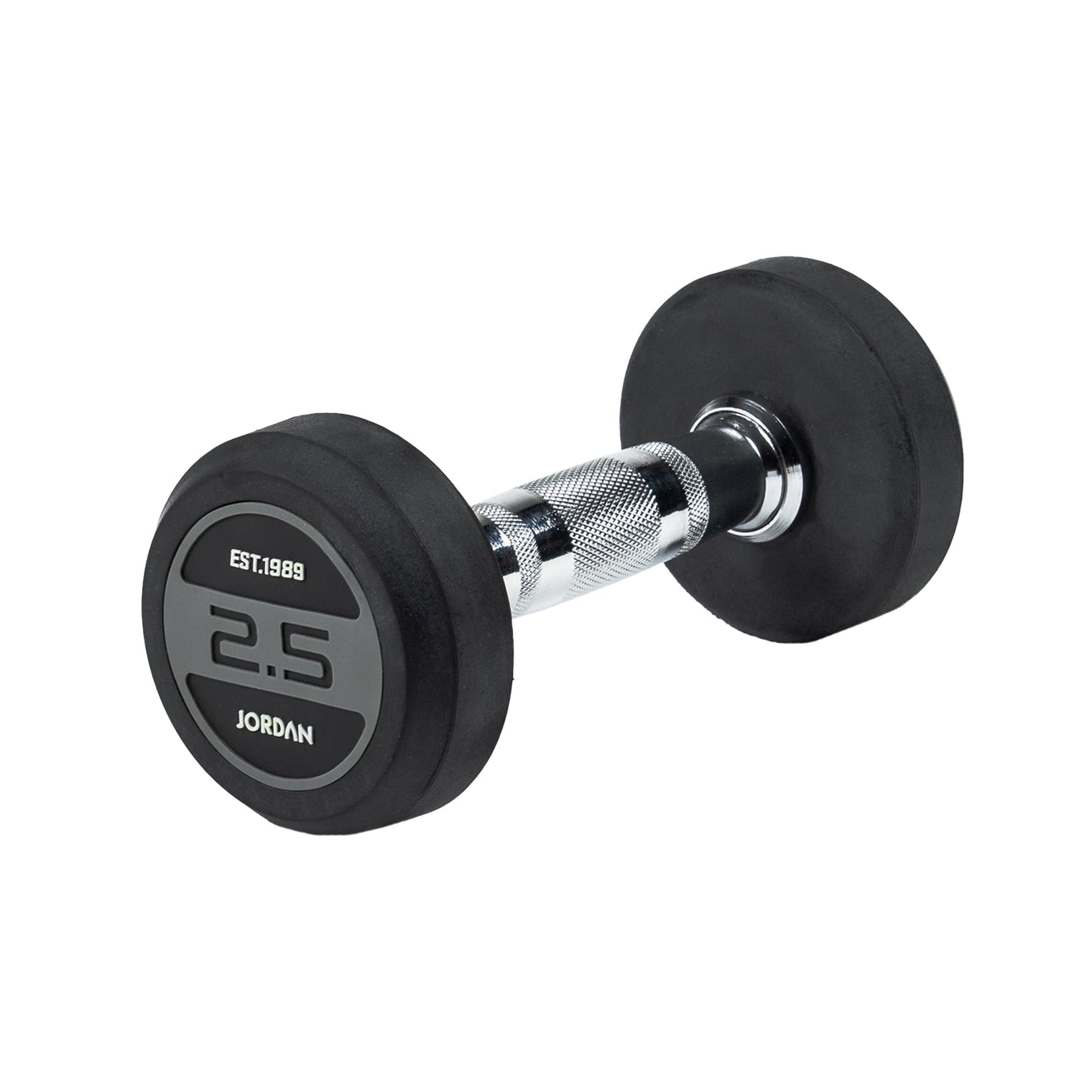 JORDAN 2.5kg Rubber Dumbbells (Pair) - Grey