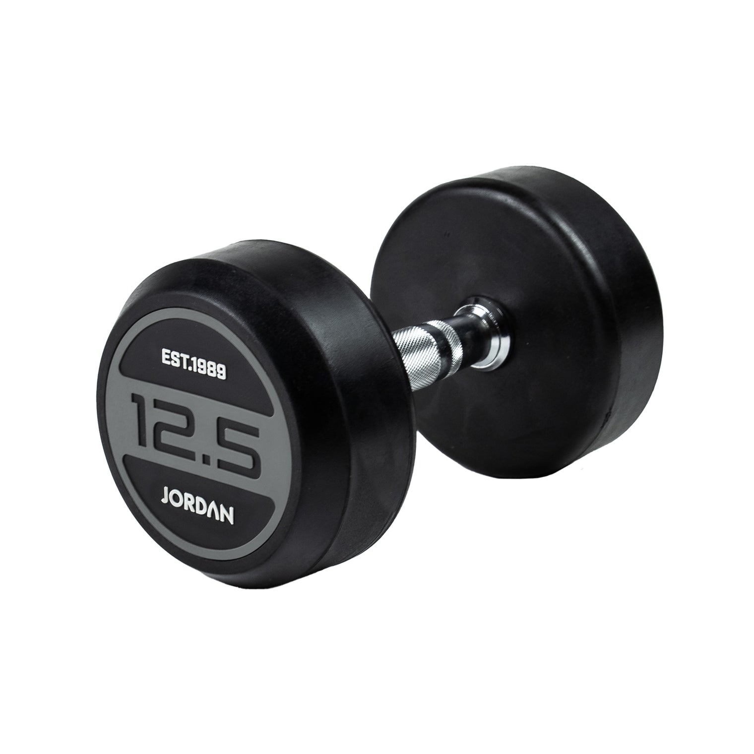 JORDAN 12.5kg Rubber Dumbbells (Pair) - Grey