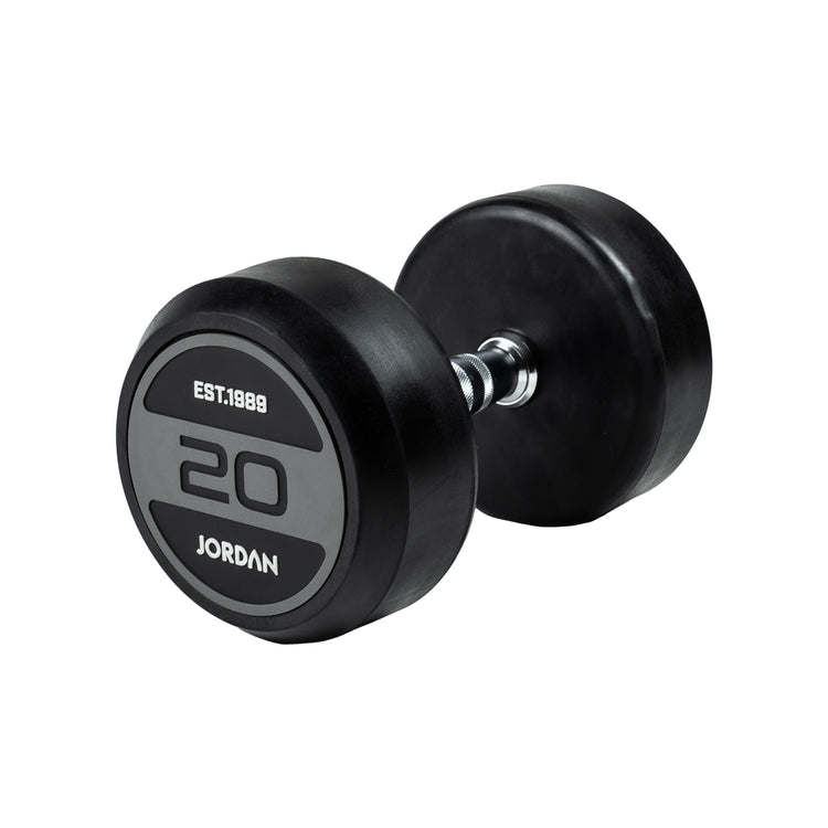 JORDAN 20kg Rubber Dumbbells (Pair) - Grey