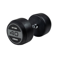JORDAN 40kg Rubber Dumbbells (Pair) - Grey