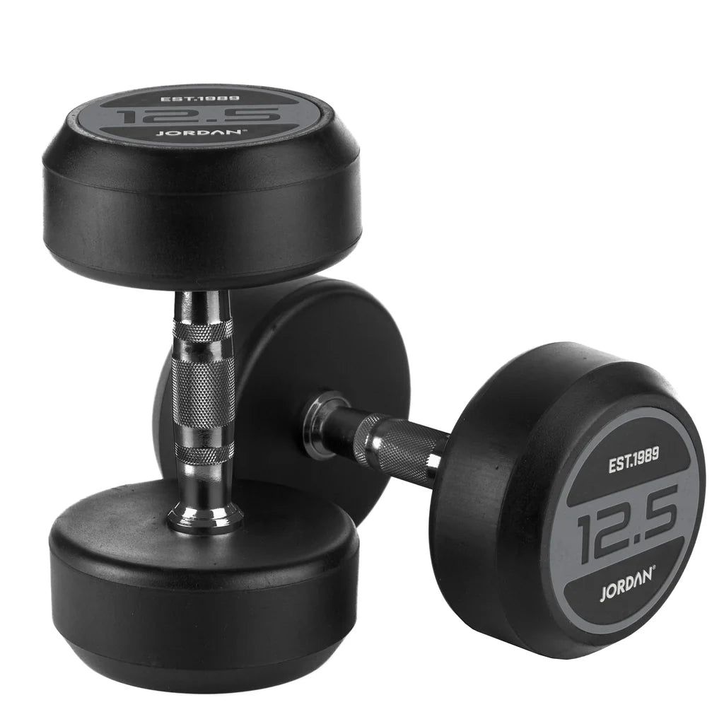 JORDAN Rubber Dumbbells (Pair) - Grey