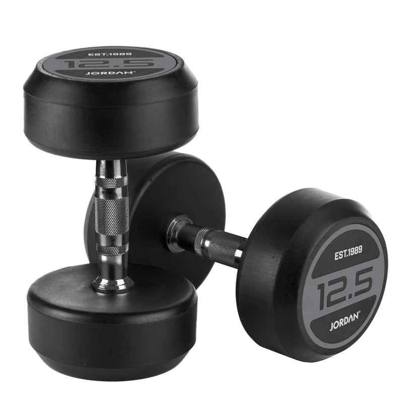 JORDAN Rubber Dumbbells (Pair) - Grey