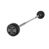 JORDAN® Rubber Barbells - Straight Bar (Grey) | Jordan Fitness | Commercial Gym Equipment & Gym Design