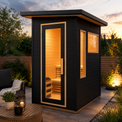 2 Person Black-Finished Hemlock Outdoor Sauna with 6kW Harvia Heater