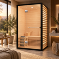 2 Person Canadian Hemlock Indoor Sauna with 3kW Harvia Heater