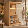 CenturaHeat 2 Person Canadian Hemlock Indoor Sauna with 2.3kW Harvia Heater