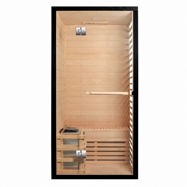 CenturaHeat 2 Person Canadian Hemlock Indoor Sauna with Glass Side Wall 